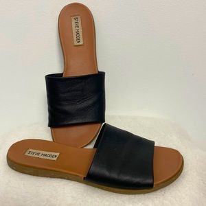 Steve Madden Black Leather Slide 8 M